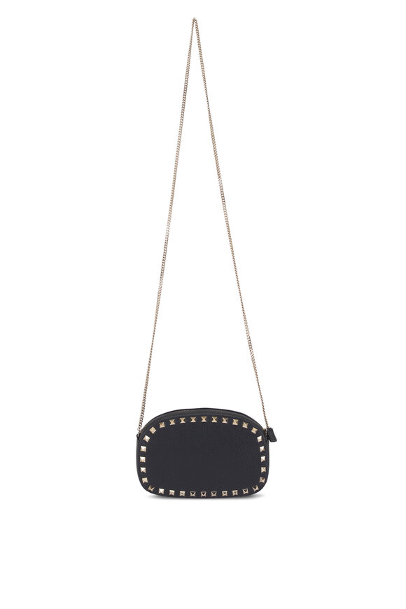 Valentino Garavani Mini Black Rockstud Chain Pouchette