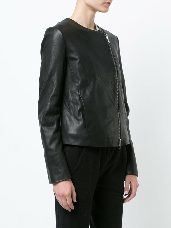 Vince - Black Lambskin Leather Moto Jacket