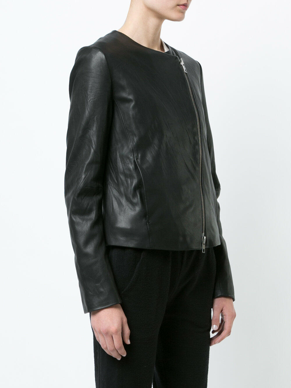 Vince - Black Lambskin Leather Moto Jacket | Mitchell Stores
