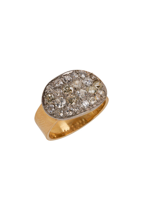 Renee Lewis Antique Euro Cut Diamond Pavé Ring