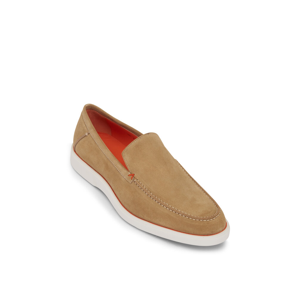 【関税&送料込】Santoni Suede Loafers Santoni Faith-SVUT50 Suede Loafers Dark Brown Size 10.5
