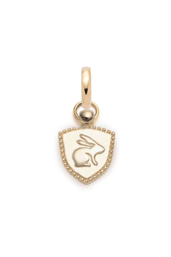 Foundrae 18k Yellow Gold Miniature Crest Bunny Charm