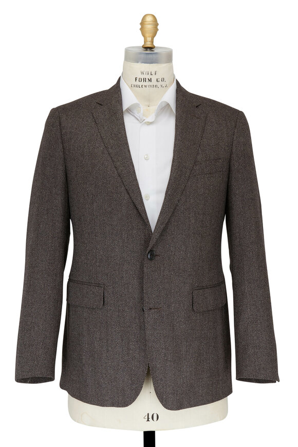 Atelier Munro - Dark Brown & Beige Herringbone Sportcoat