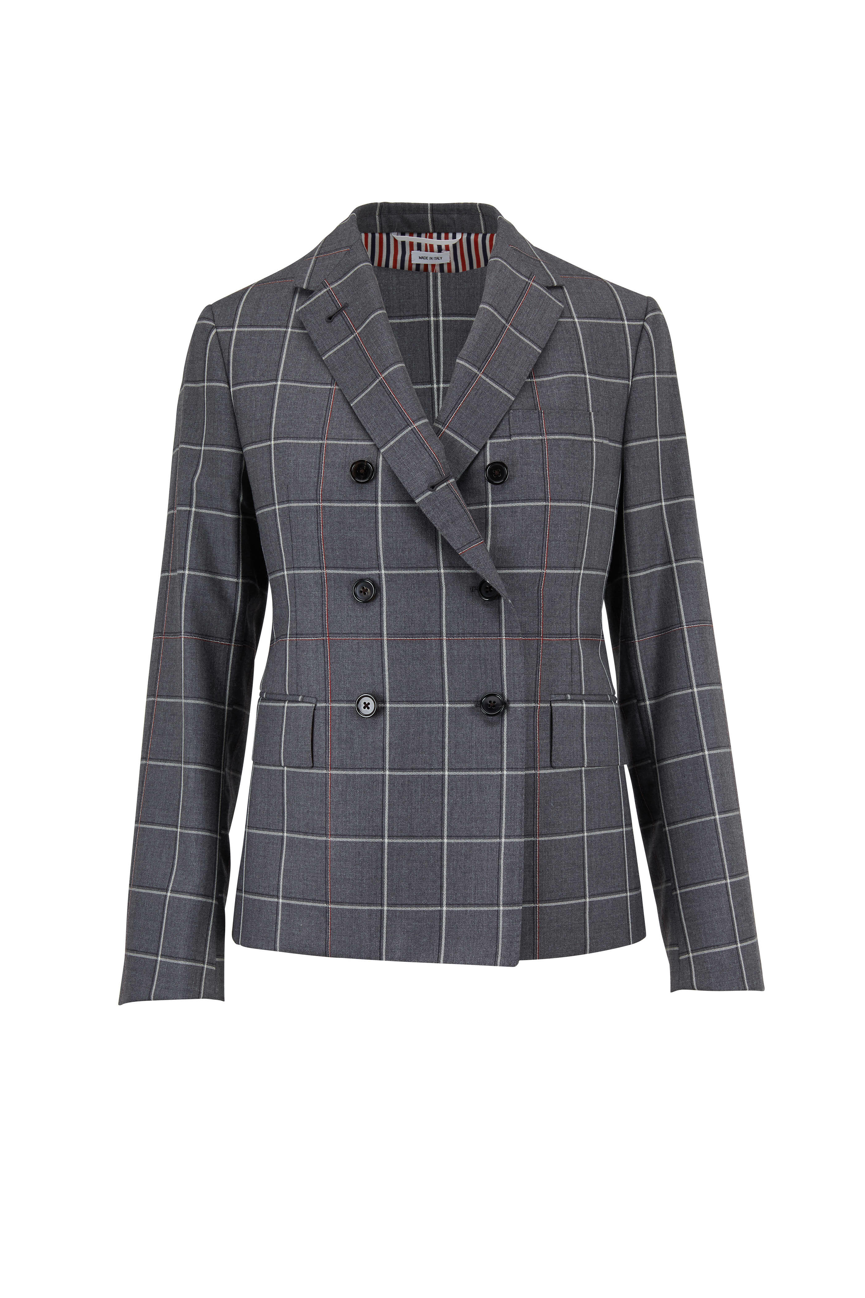 Thom Browne - Medium Gray Windowpane Shadow Check Twill Jacket