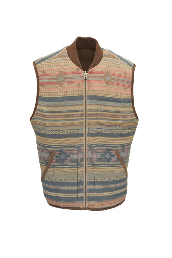 Faherty Brand - Reversible Corduroy Brown Full Zip Vest