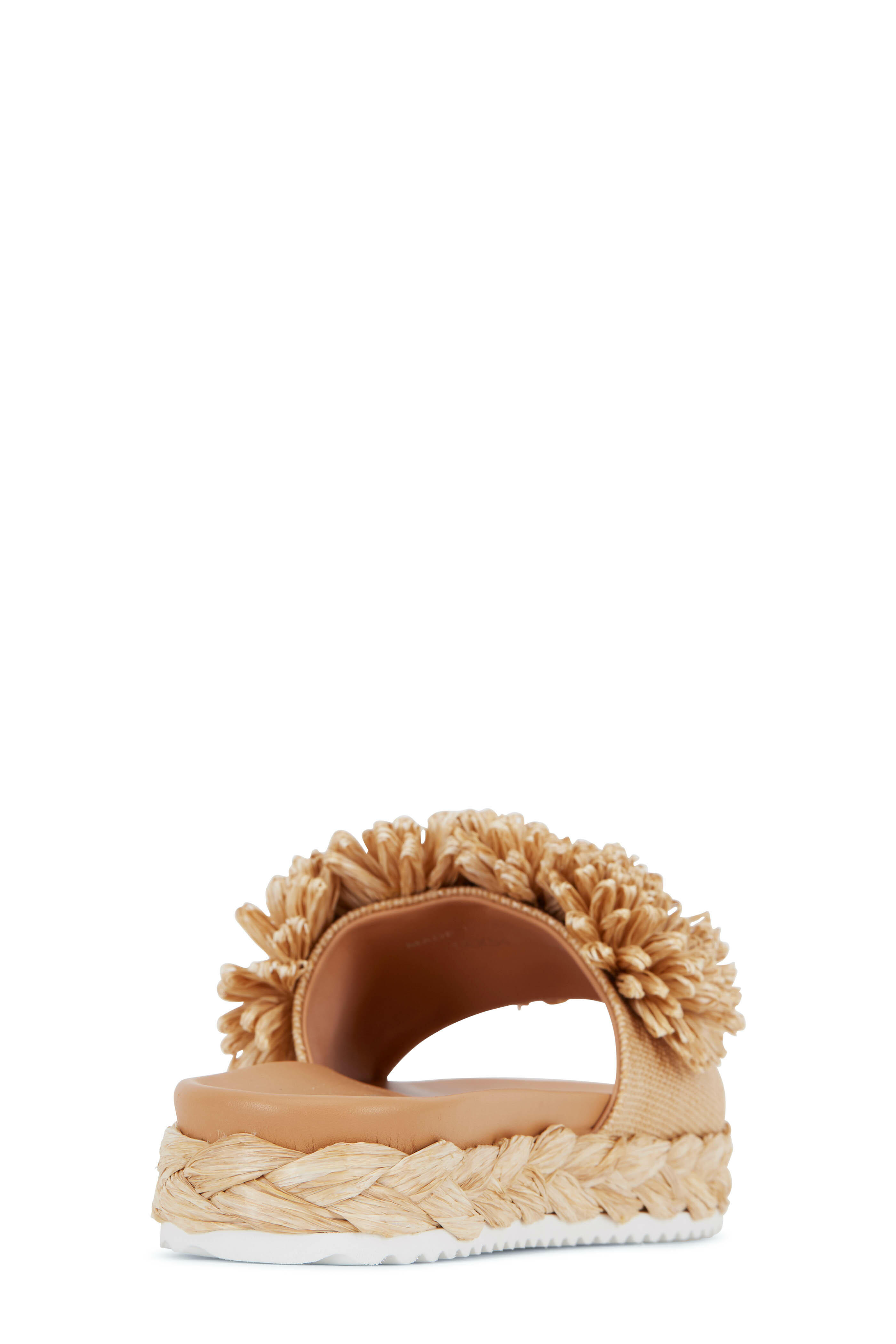 Prada Natural Raffia Floral Puff Espadrille Slide