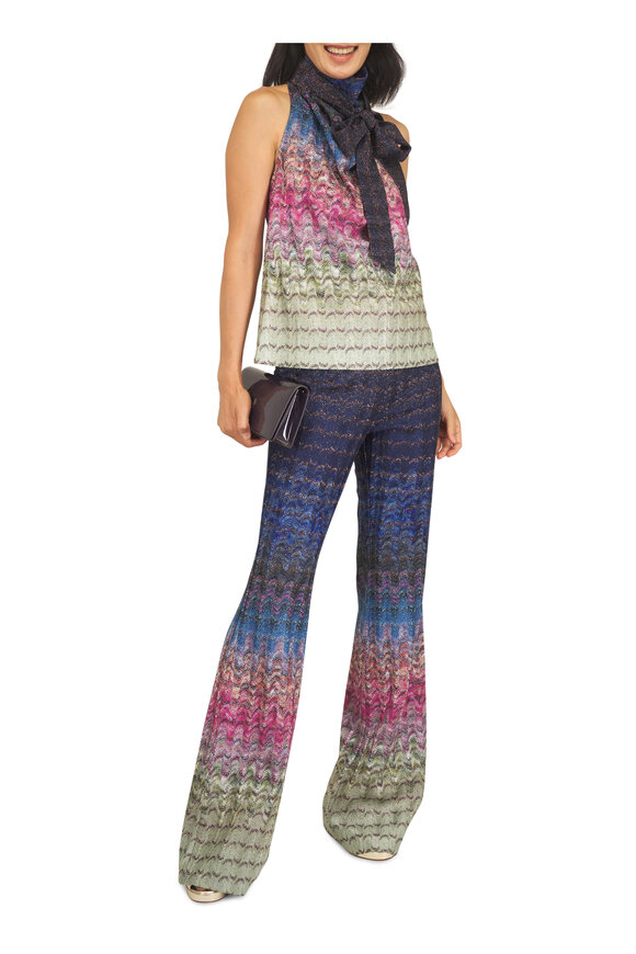 Missoni Multicolor Lamé Scarf Collar Top - view 2