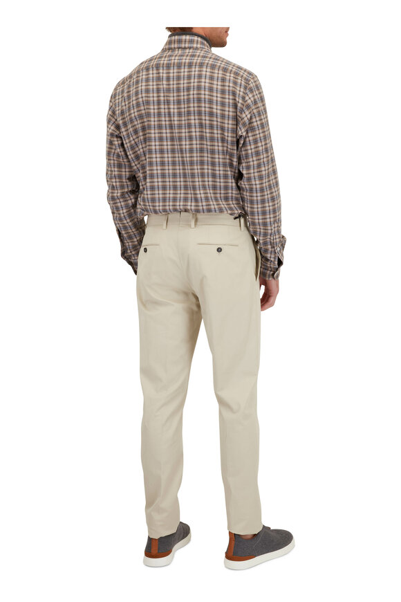 Zegna - Stone Flat Front Pant