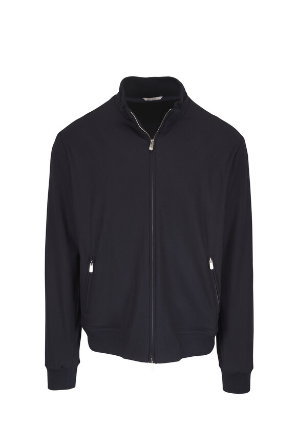 Marco Pescarolo Icon Navy Stretch Cashmere Blouson Jacket - view 1
