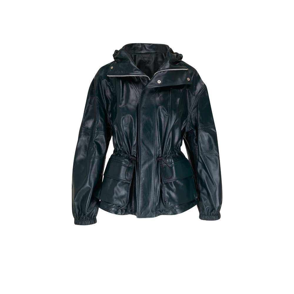 コート BOTTEGA VENETA COAT (689344V2C90 5600) Bottega Veneta Double-Breasted Croc-Embossed Leather Coat