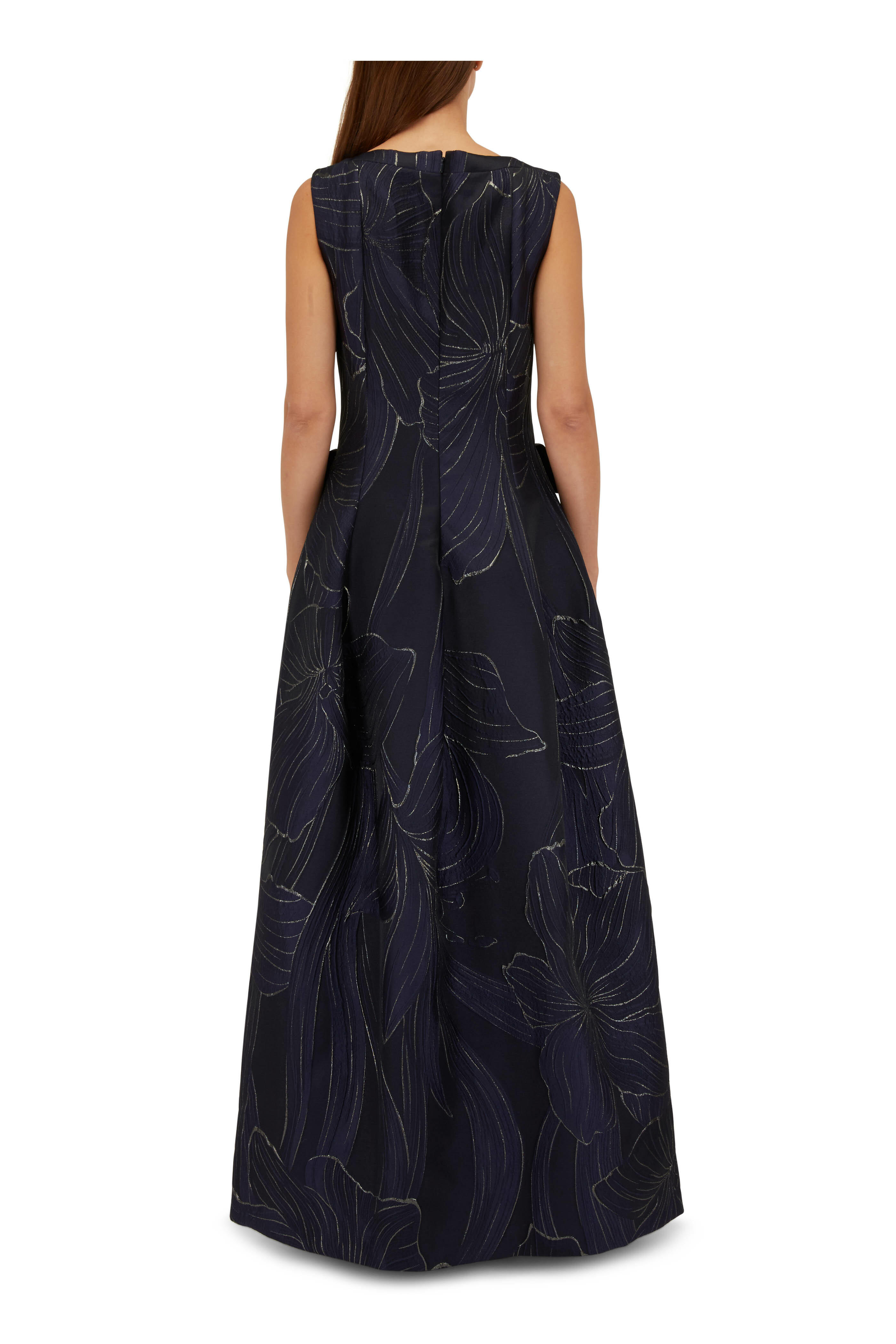 Talbot Runhof - Roy Navy Jacquard Gown