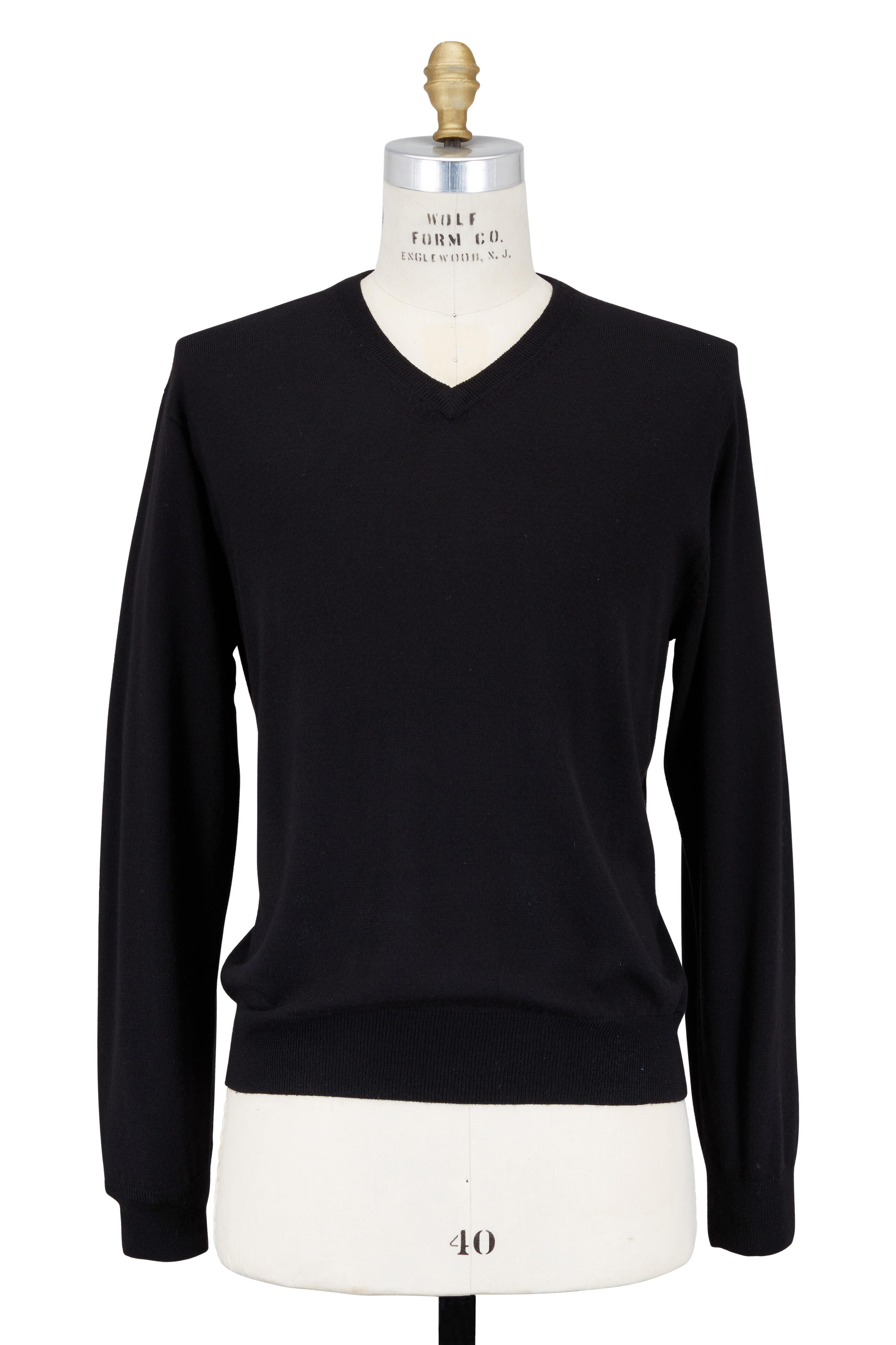 Peter Millar - Solid Black Merino Wool Sweater