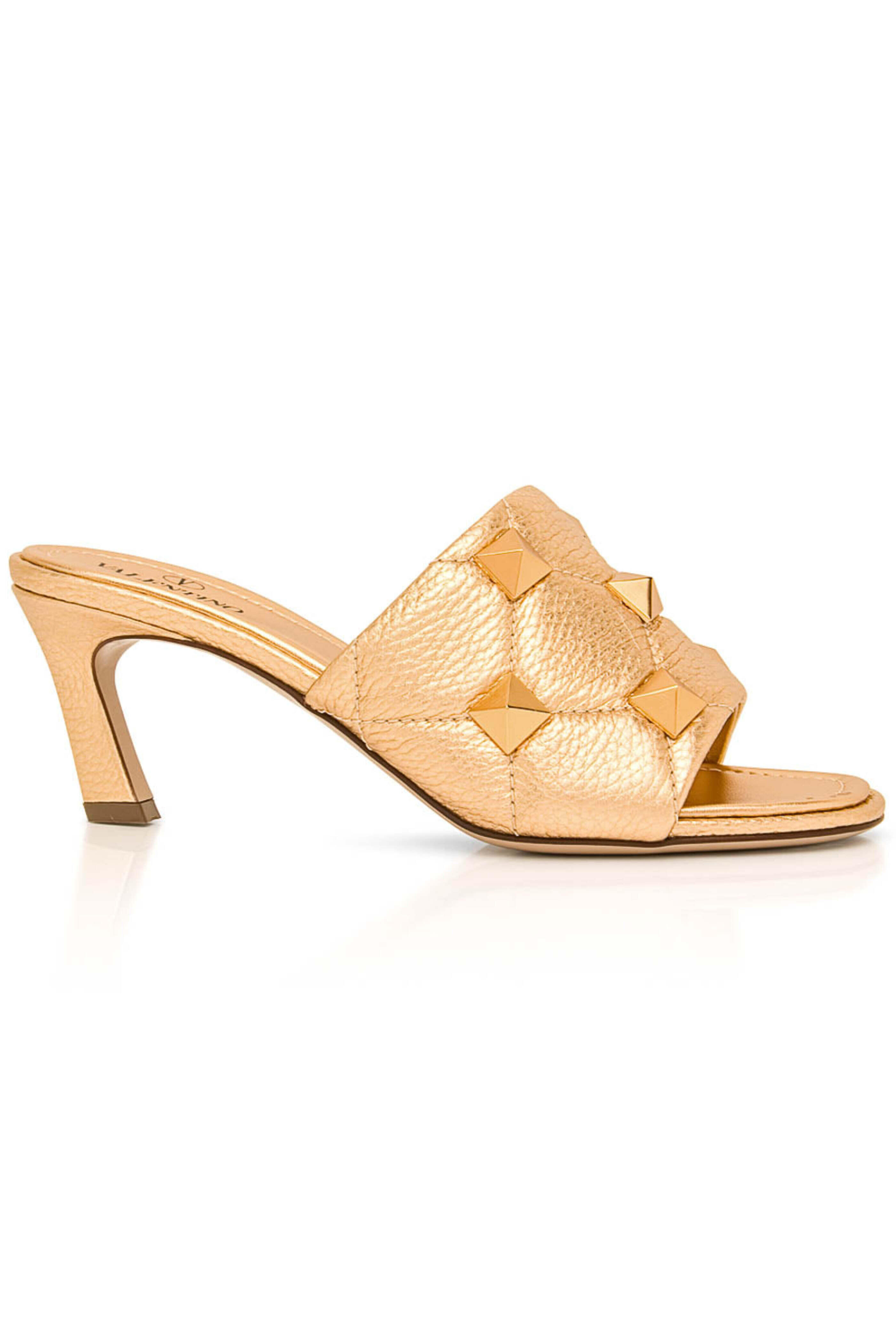 Valentino Garavani - Roman Stud Slide Sandal in Antique Brass