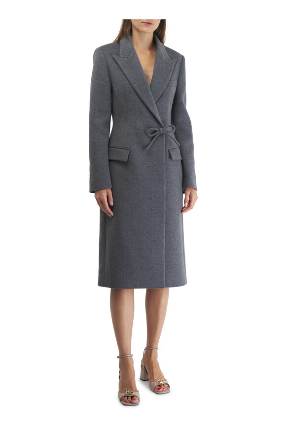 Valentino - Gray Wool & Cashmere Long Coat