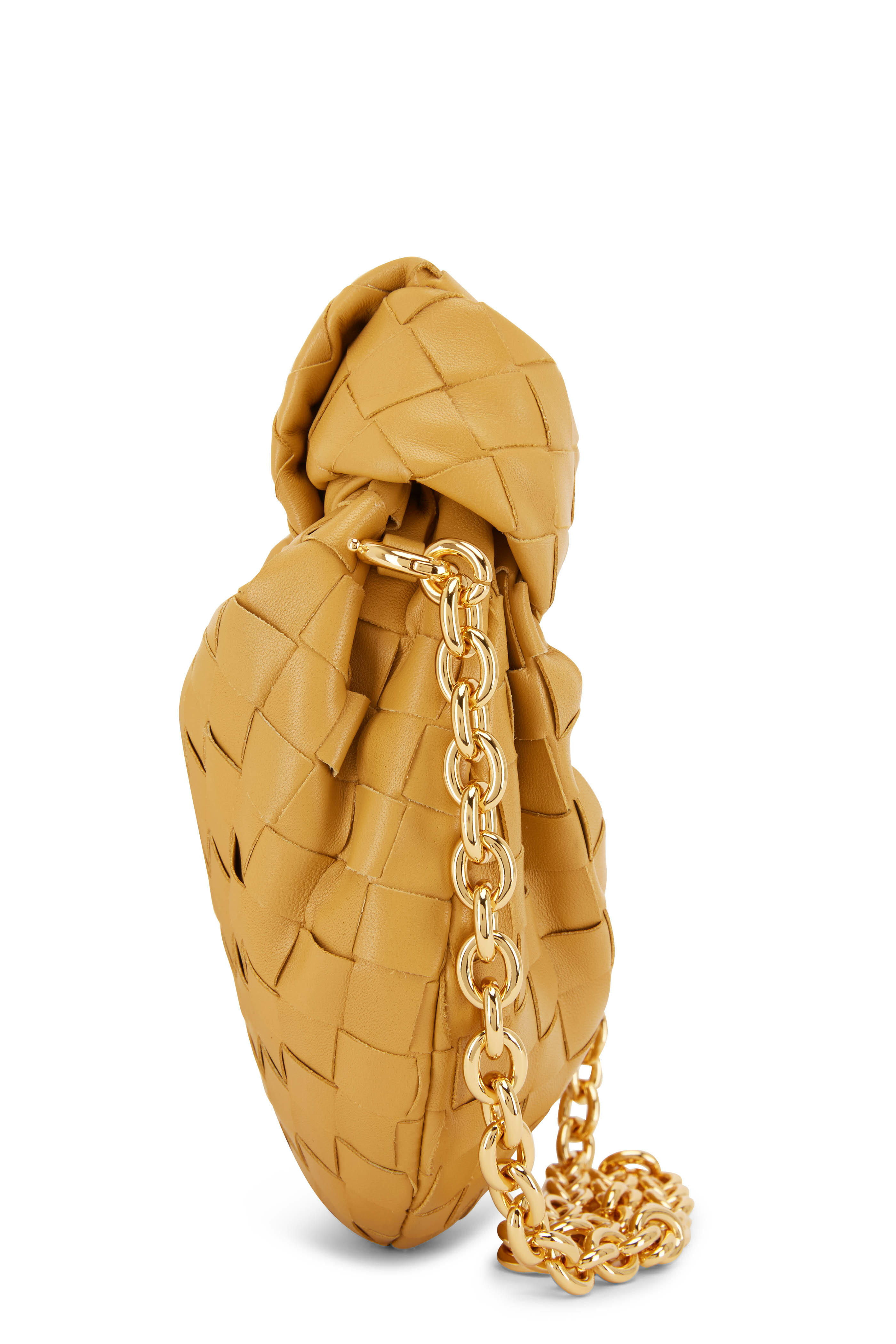 Bottega Veneta Chain Cassette Shoulder Bag Chalk Ivory Leather