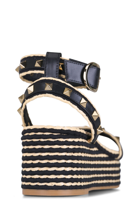 Valentino Garavani Black Rockstud Platform Sandal, 45mm - view 5