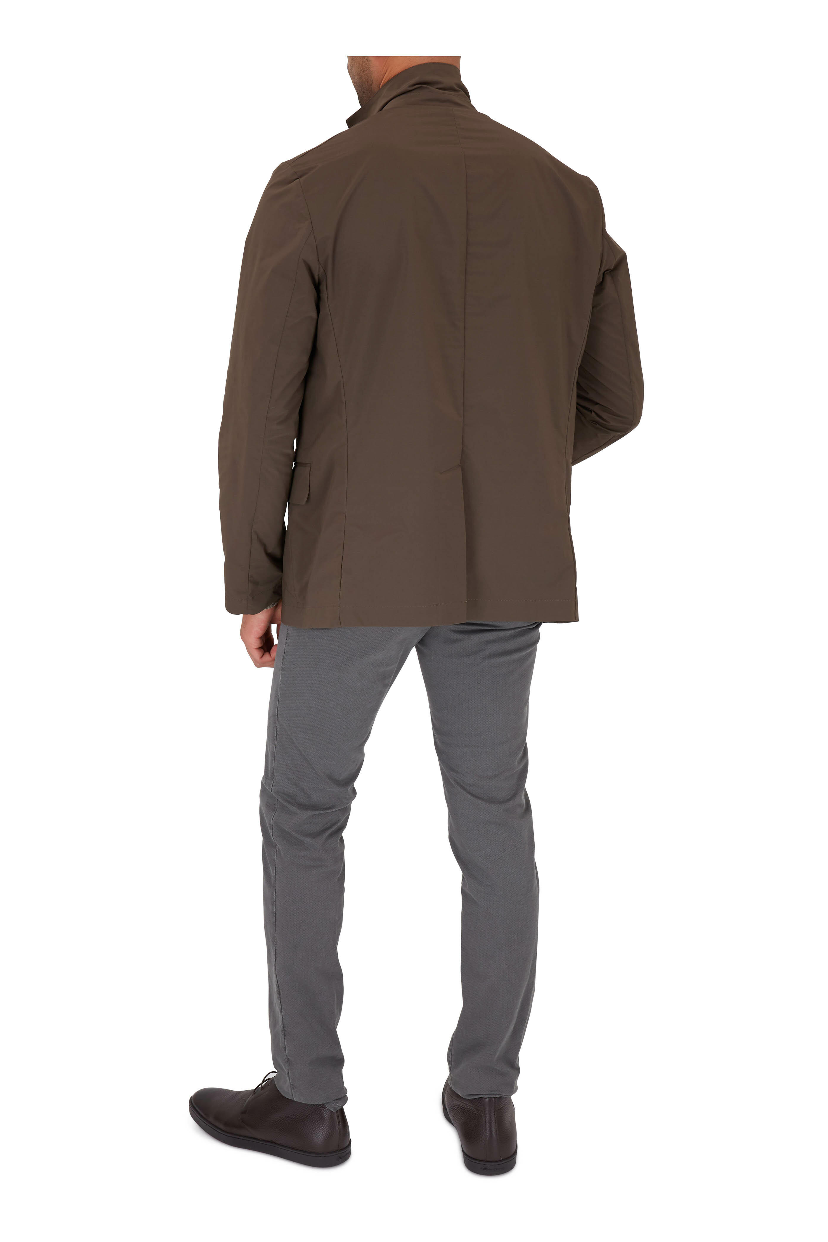 Santoni - Leland Dark Brown Deerskin Lace-Up Boot