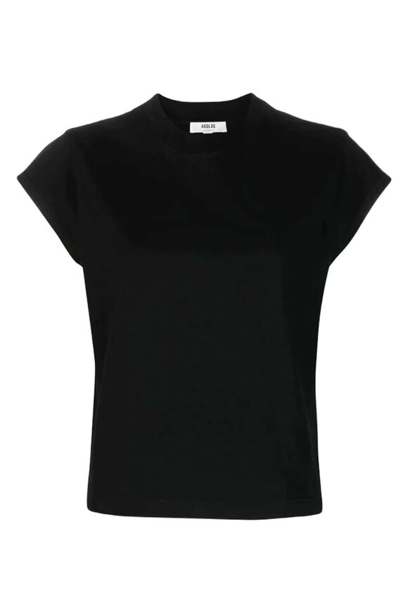 Agolde Bryce Black Cap Sleeve T-Shirt - view 1