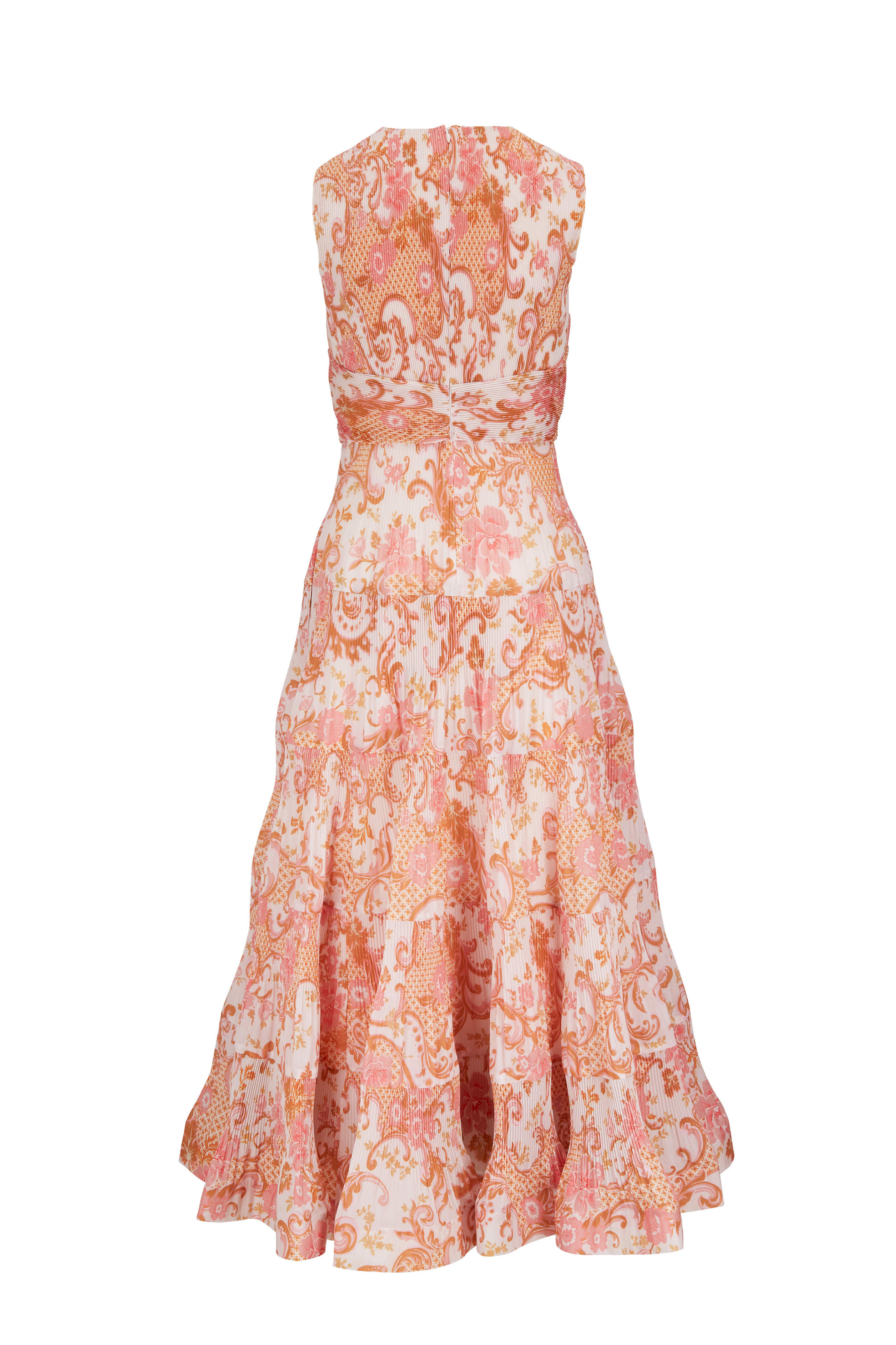 Zimmermann - Postcard Blush Sleeveless Pleated Midi Dress
