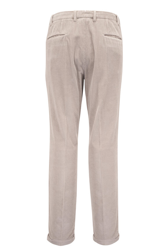 Fedeli Light Gray Flat Front Corduroy Pant - view 5