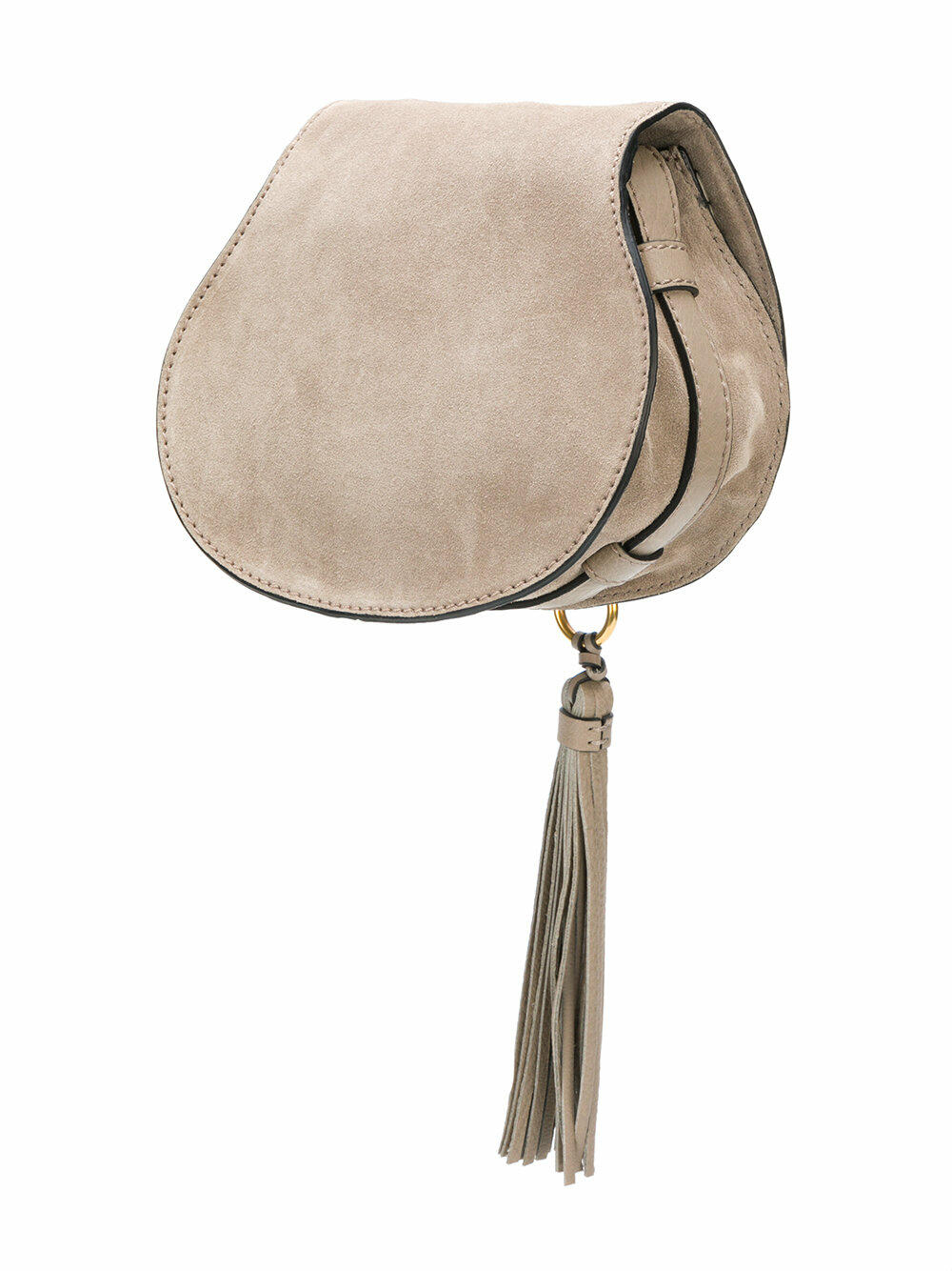 Chloé - Marcie Gray Suede Mini Saddle Crossbody