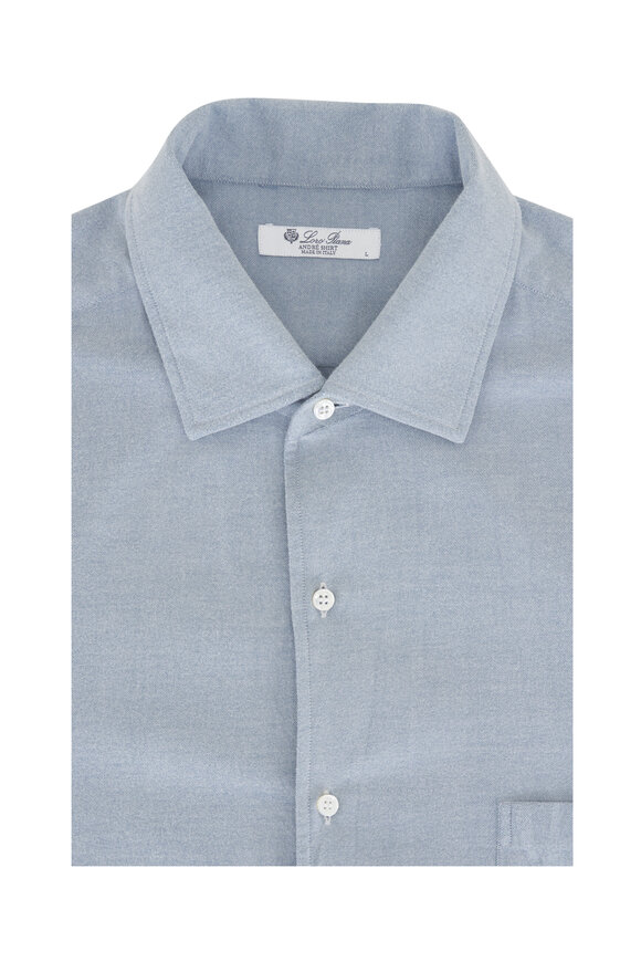 Brunello Cucinelli - Light Blue Cotton Sport Shirt