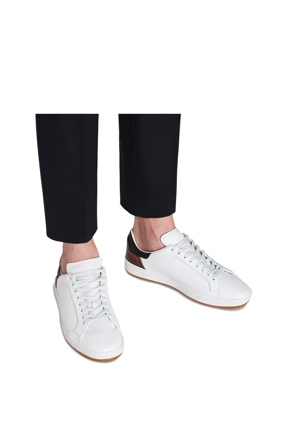 Berluti - Burano Outline White & Brown Leather Sneaker