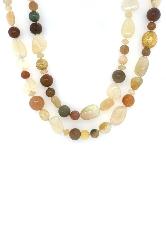 Ellen Hoffman Multicolored Ethiopian Opal Beaded Necklace