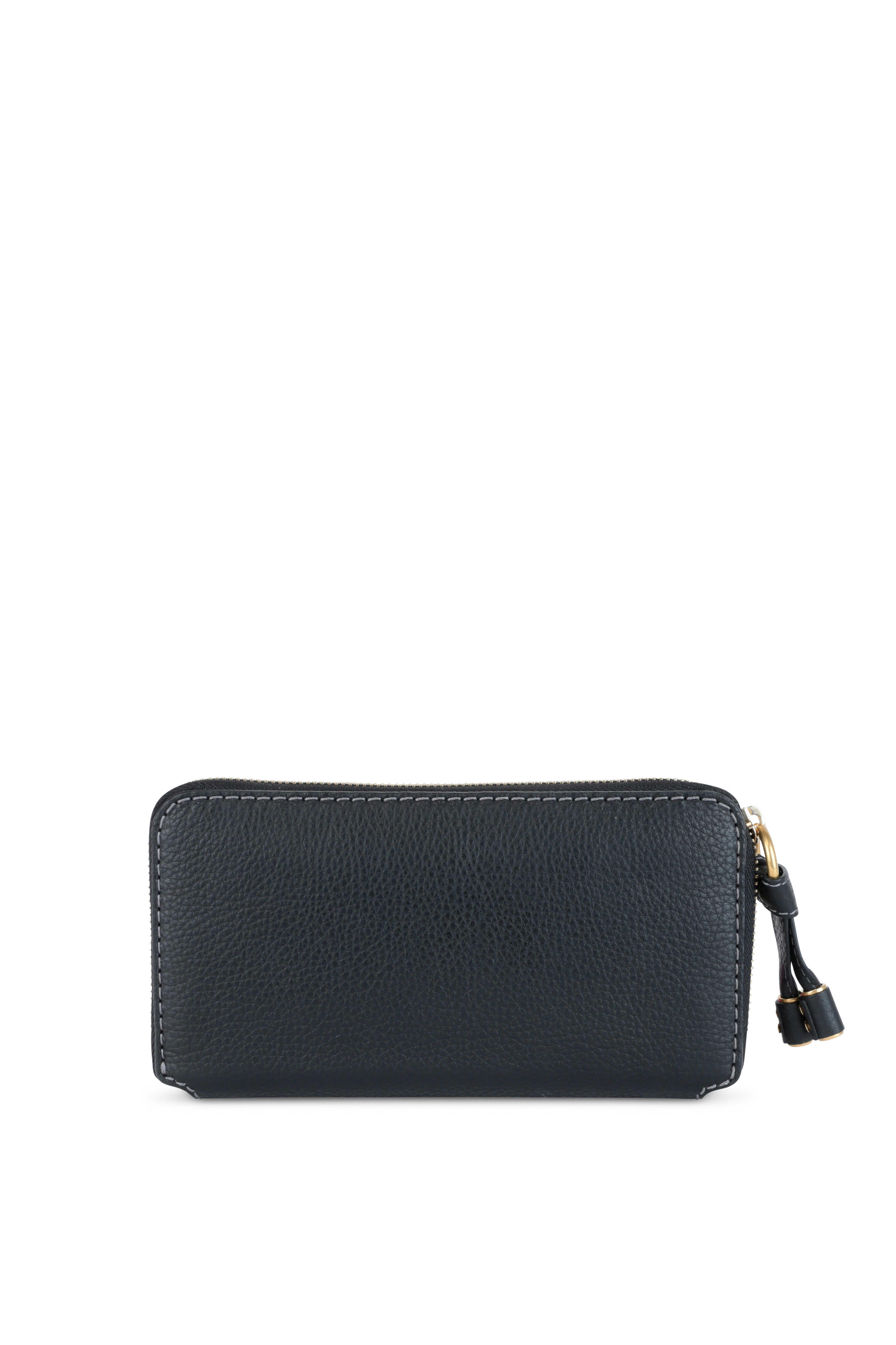 Chloé Marcie Leather Zip Wallet Black