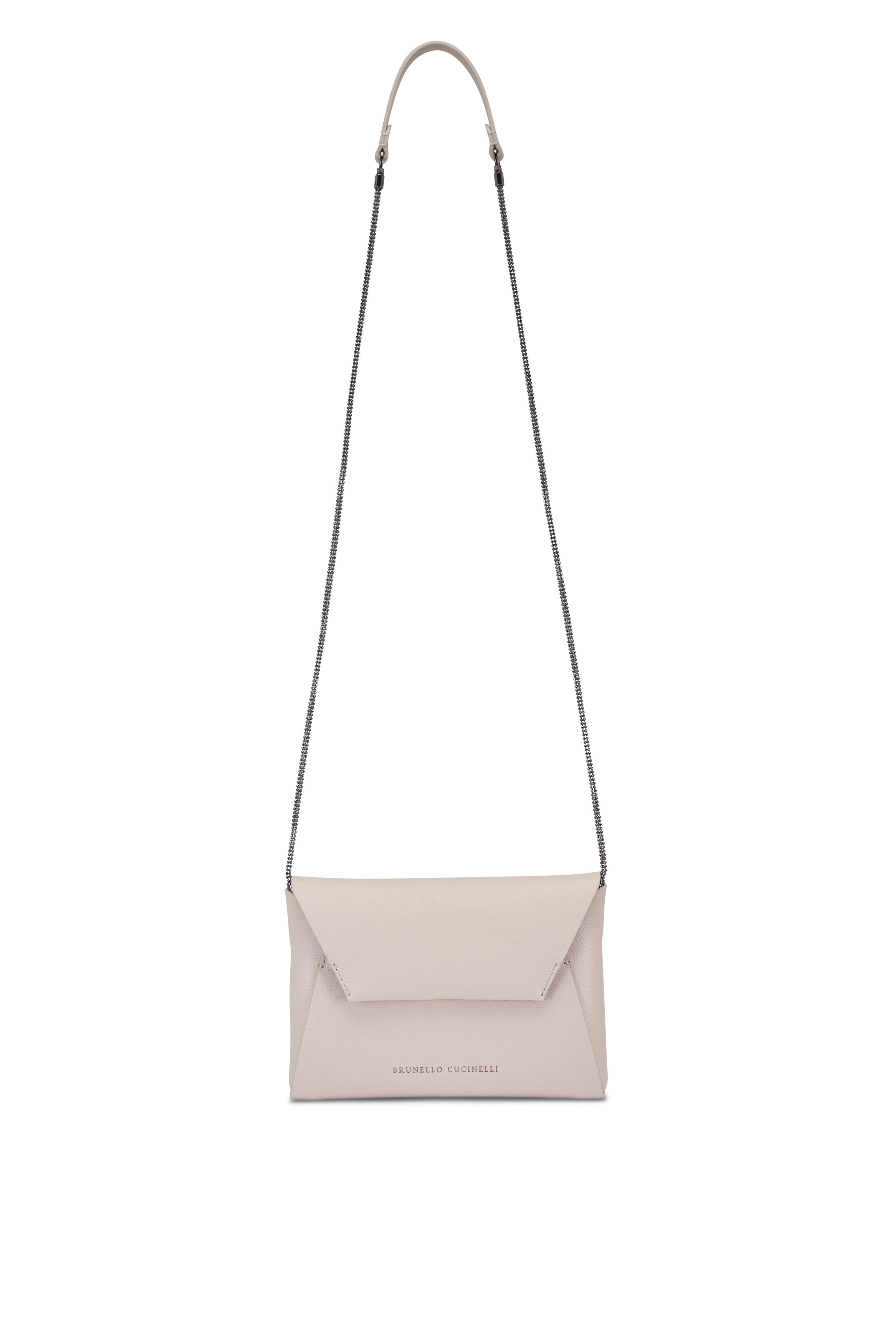 Brunello Cucinelli - Duo Avorio Envelope Leather Clutch