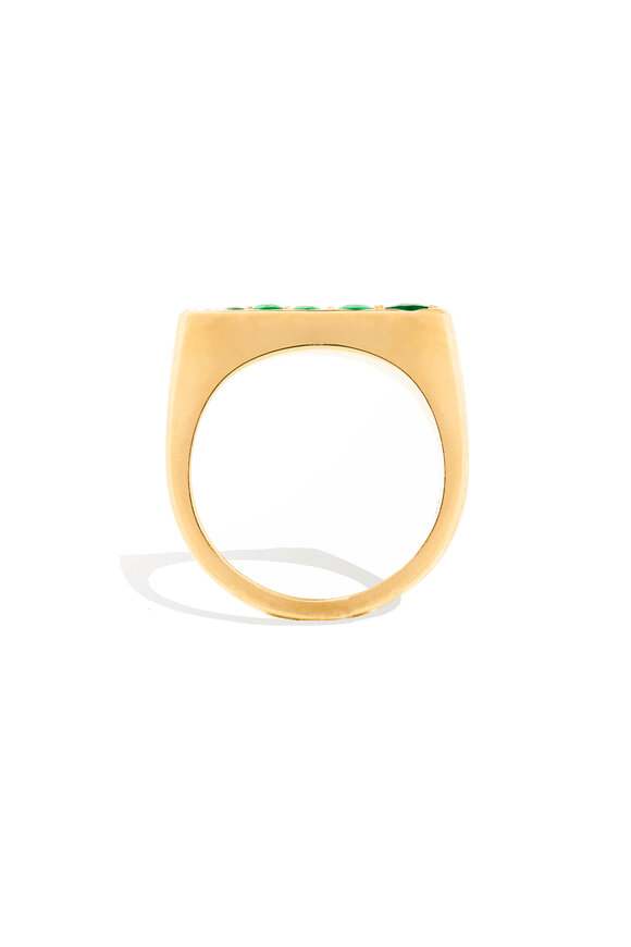 Campbell + Charlotte - Edge Tapered Emerald Stacking Ring