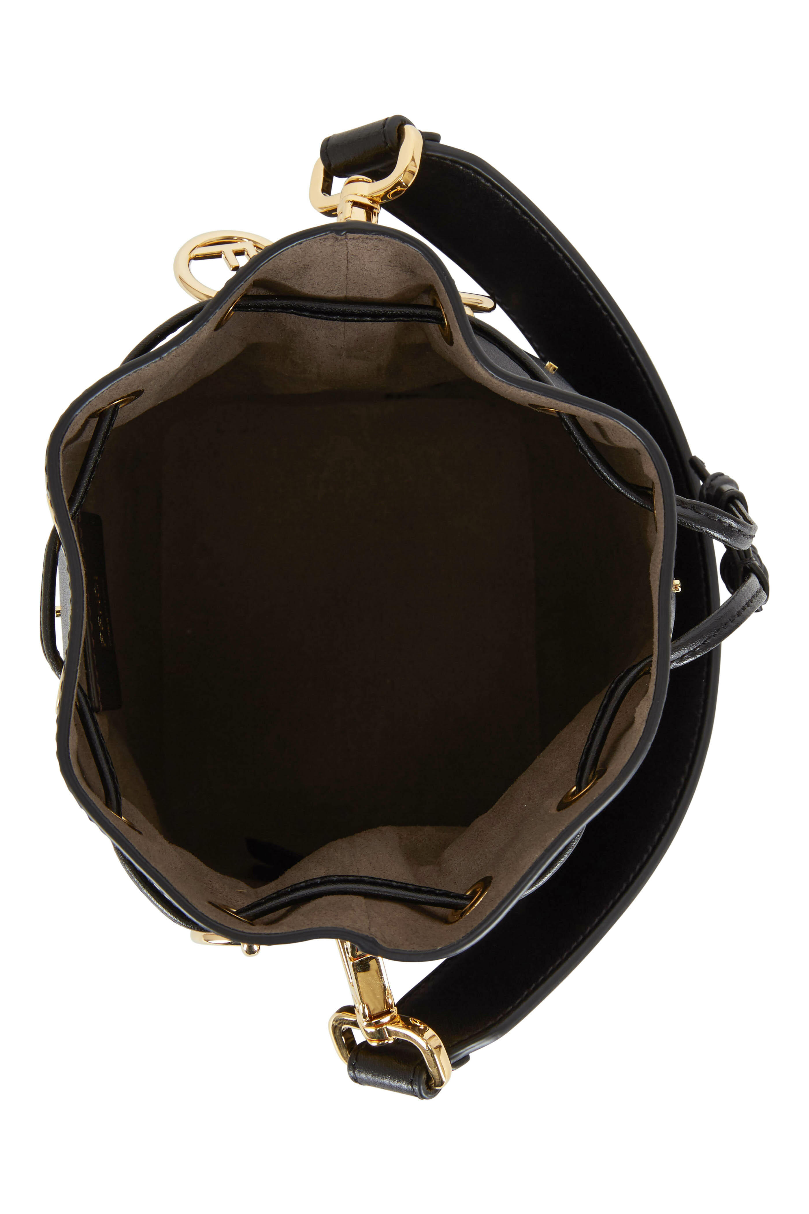 Fendi Black Leather Studded Bow Mon Tresor Bucket Bag