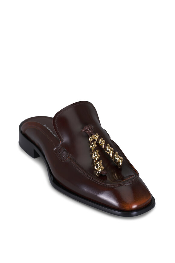Loewe Edge Brown Leather Loafer Mule