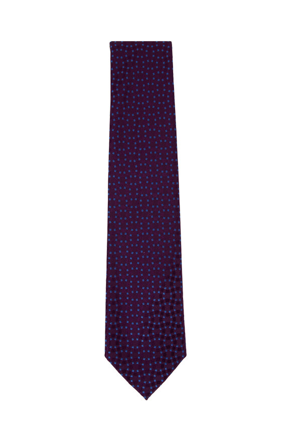 Charvet - Purple & Light Blue Dot Silk Necktie
