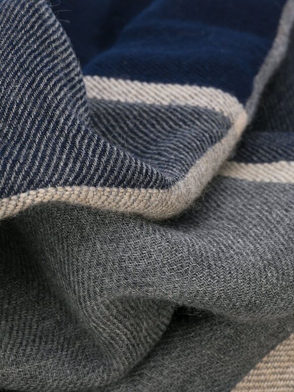 Brunello Cucinelli - Blue Stripe Cashmere & Silk Scarf