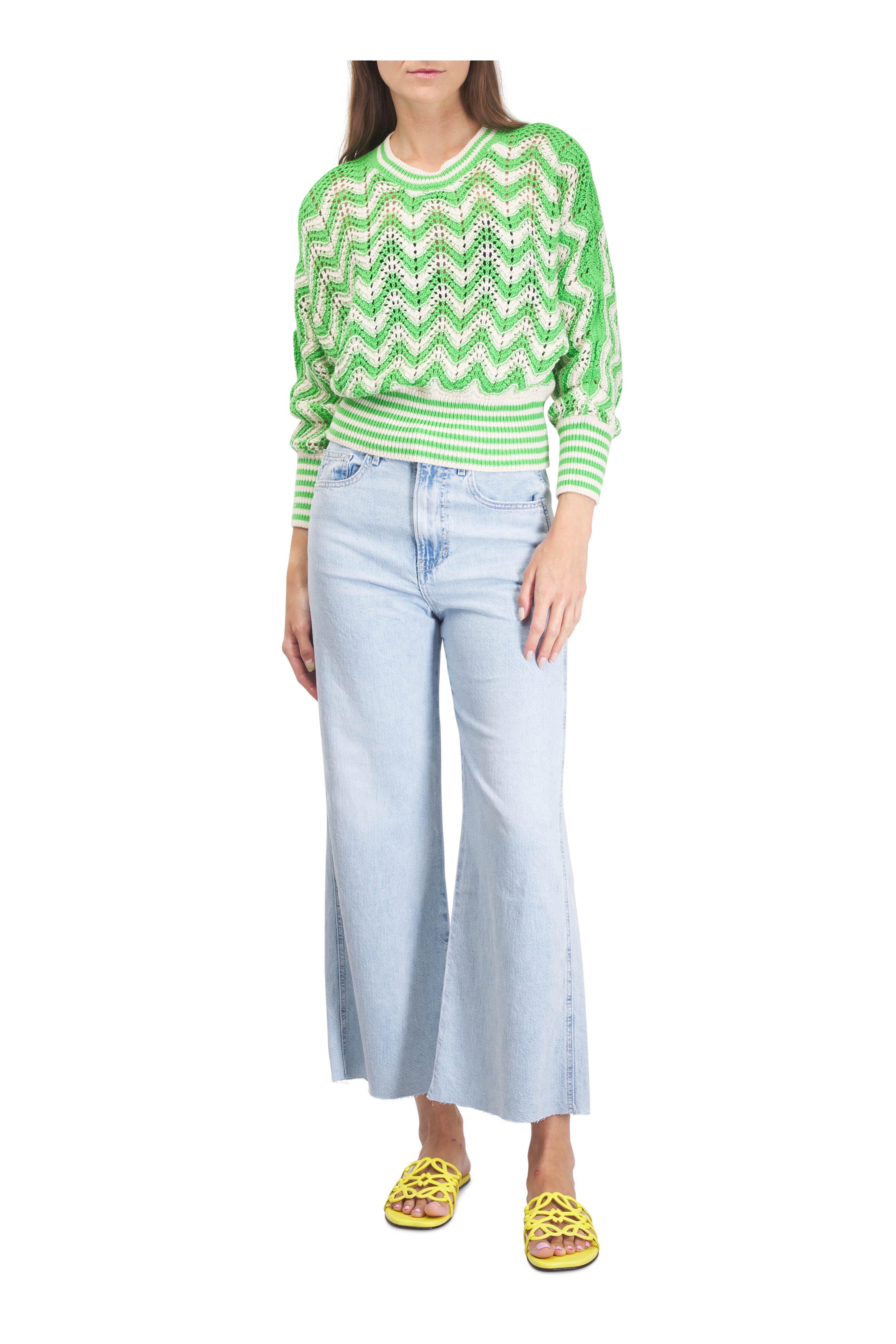 売れ筋商品|||トムテイラー ニット&セーター レディース アウター STRUCTURED STRIPED - Jumper - green/beige 951ad64e2614186bf7d24f89fcb7be