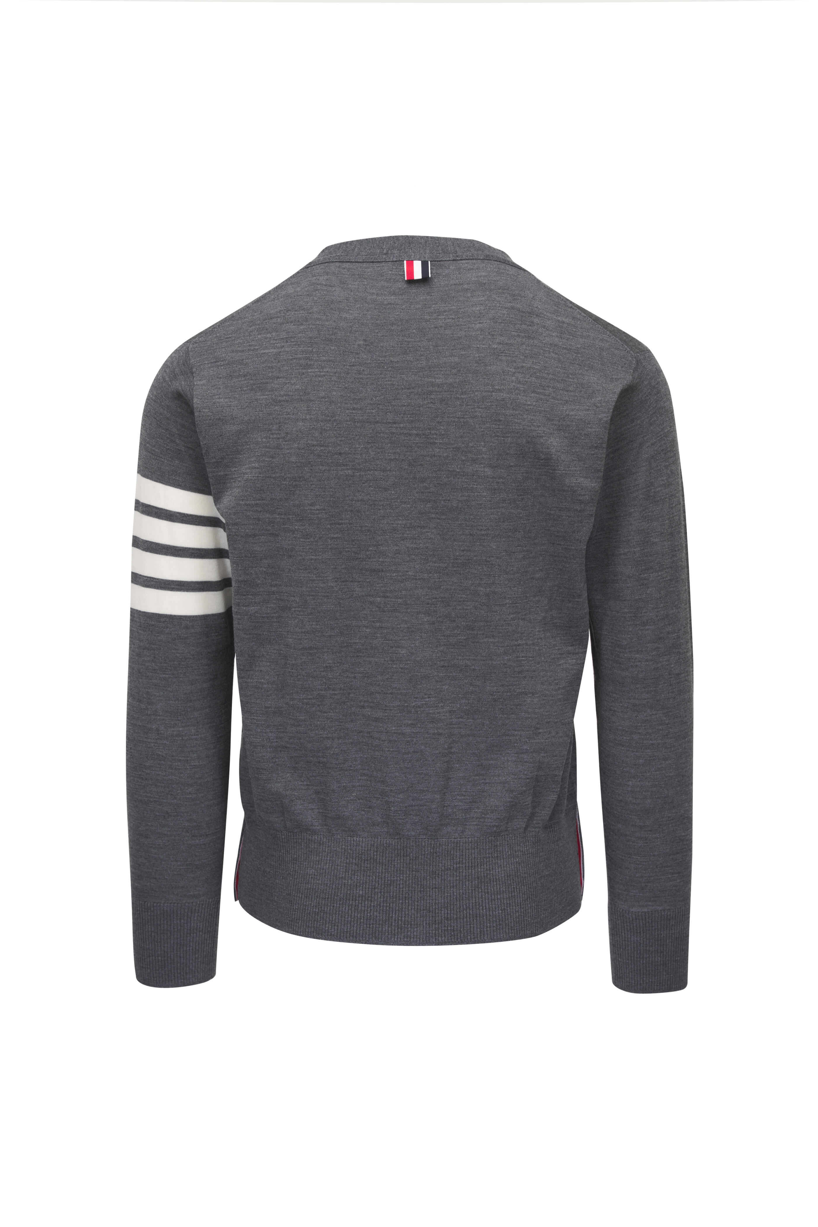 Thom Browne - Gray V-Neck Wool Cardigan