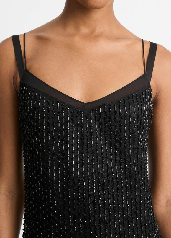 Vince - Black Beaded Slip Dress