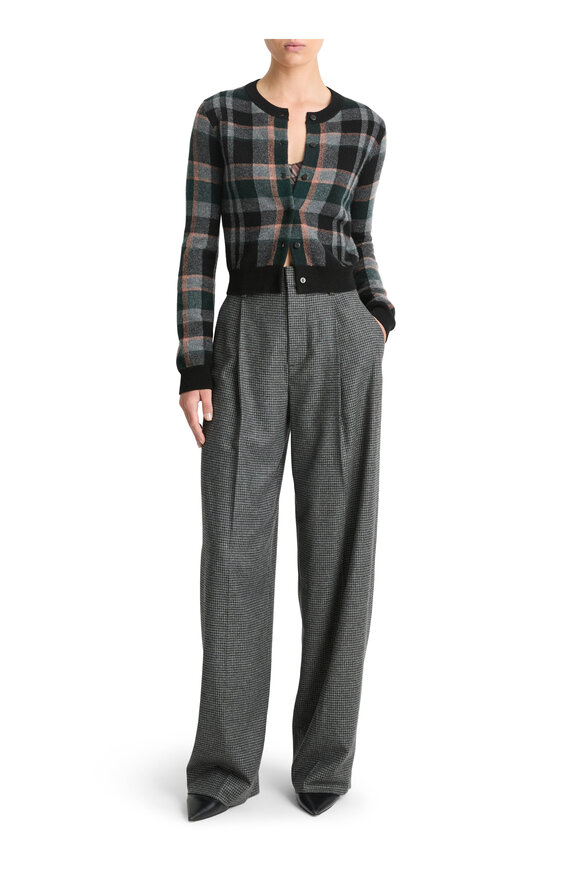 Vince - Black Combo Cashmere Plaid Cardigan