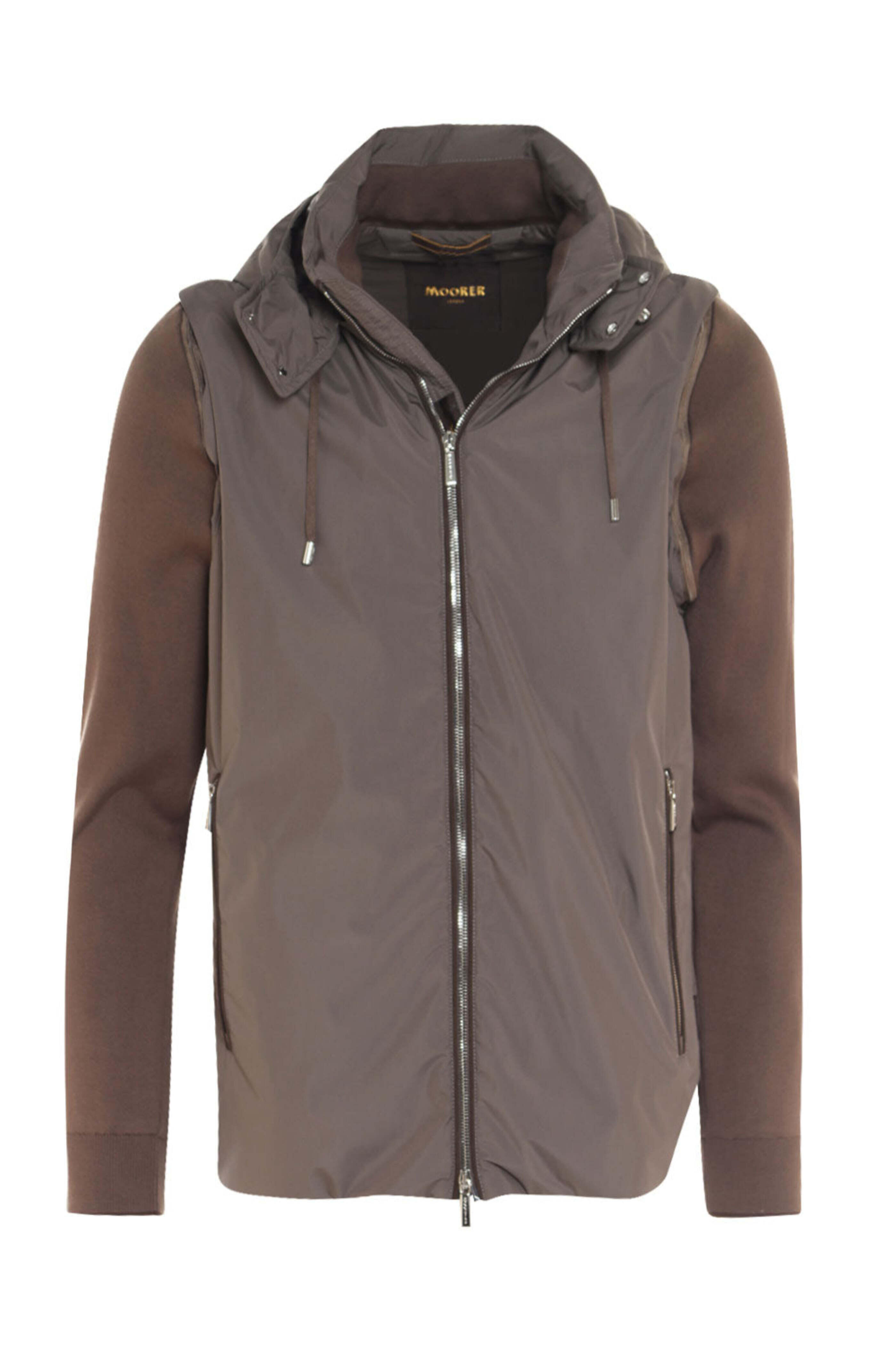 Moorer - Mink Evan Convertible Hooded Zip Jacket