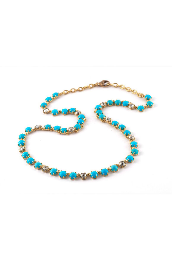 Sylva & Cie Diamond & Turquoise Necklace - view 1