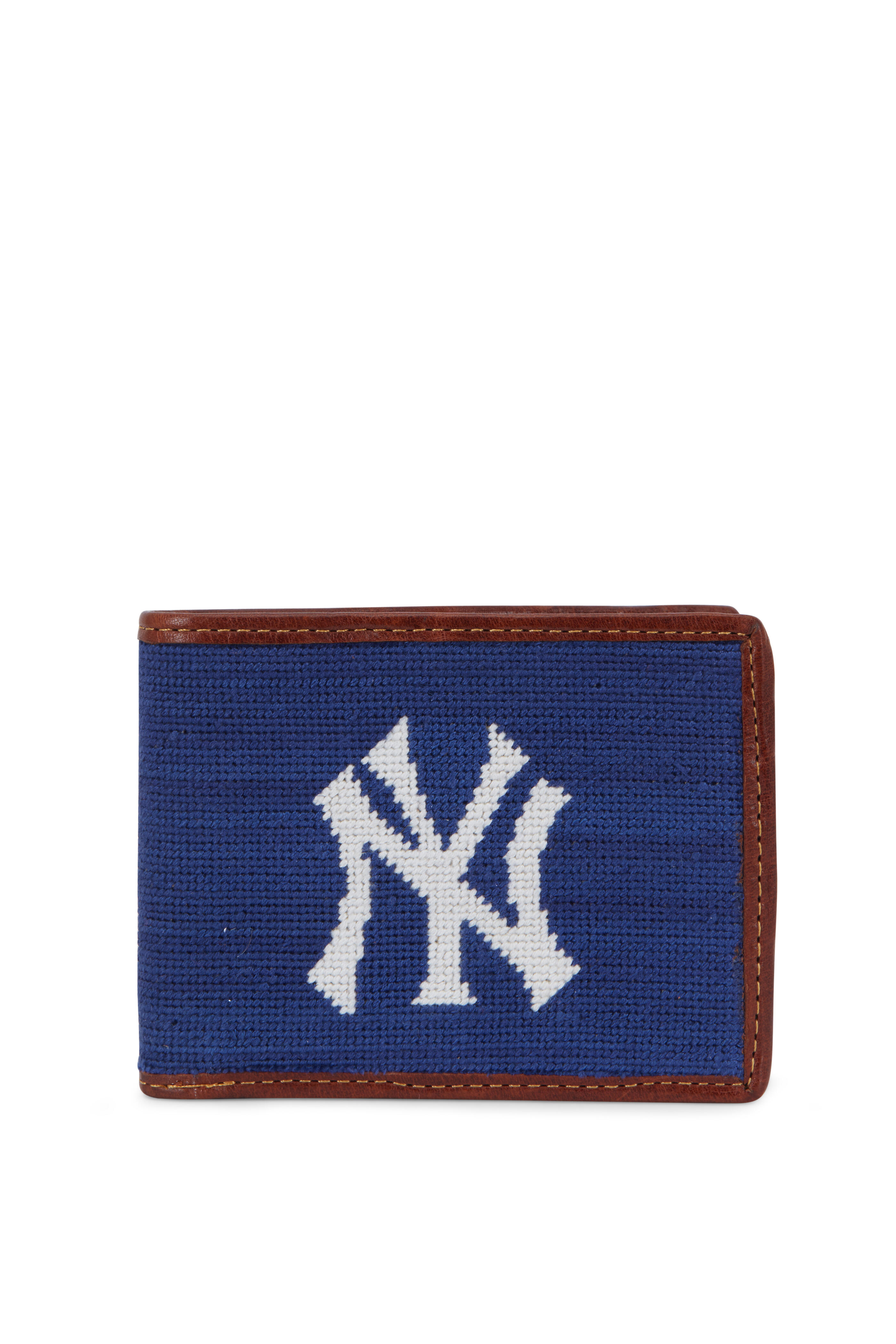 Smathers & Branson - Navy New York Yankees Needlepoint Bi-Fold Wallet