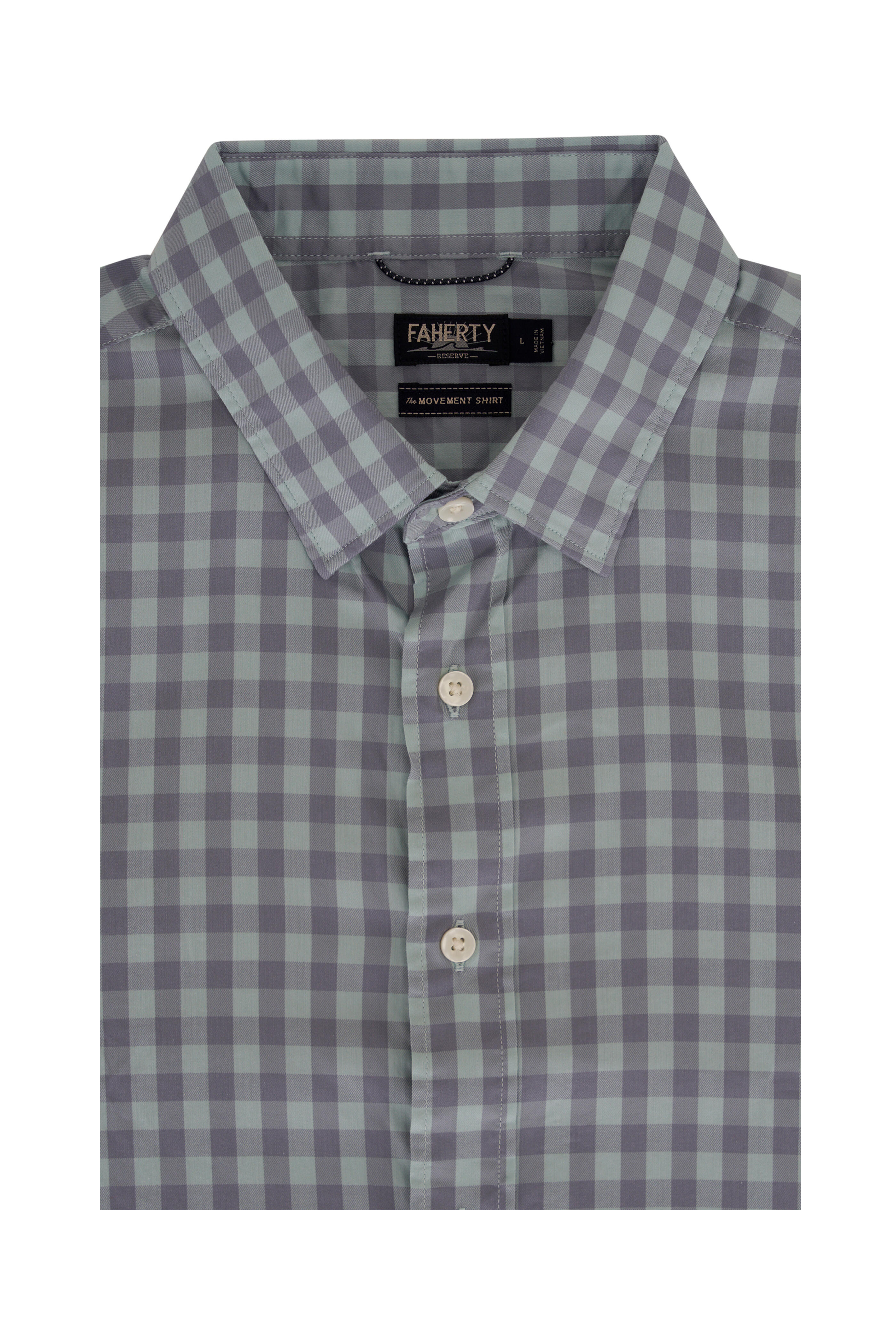 Faherty Brand - Movement Teal Coast Gingham Plaid Sport Shirt
