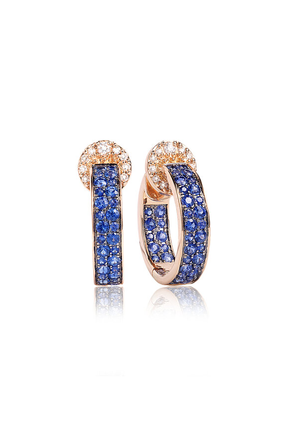 Nam Cho Modern Sapphire & Diamond Hoops