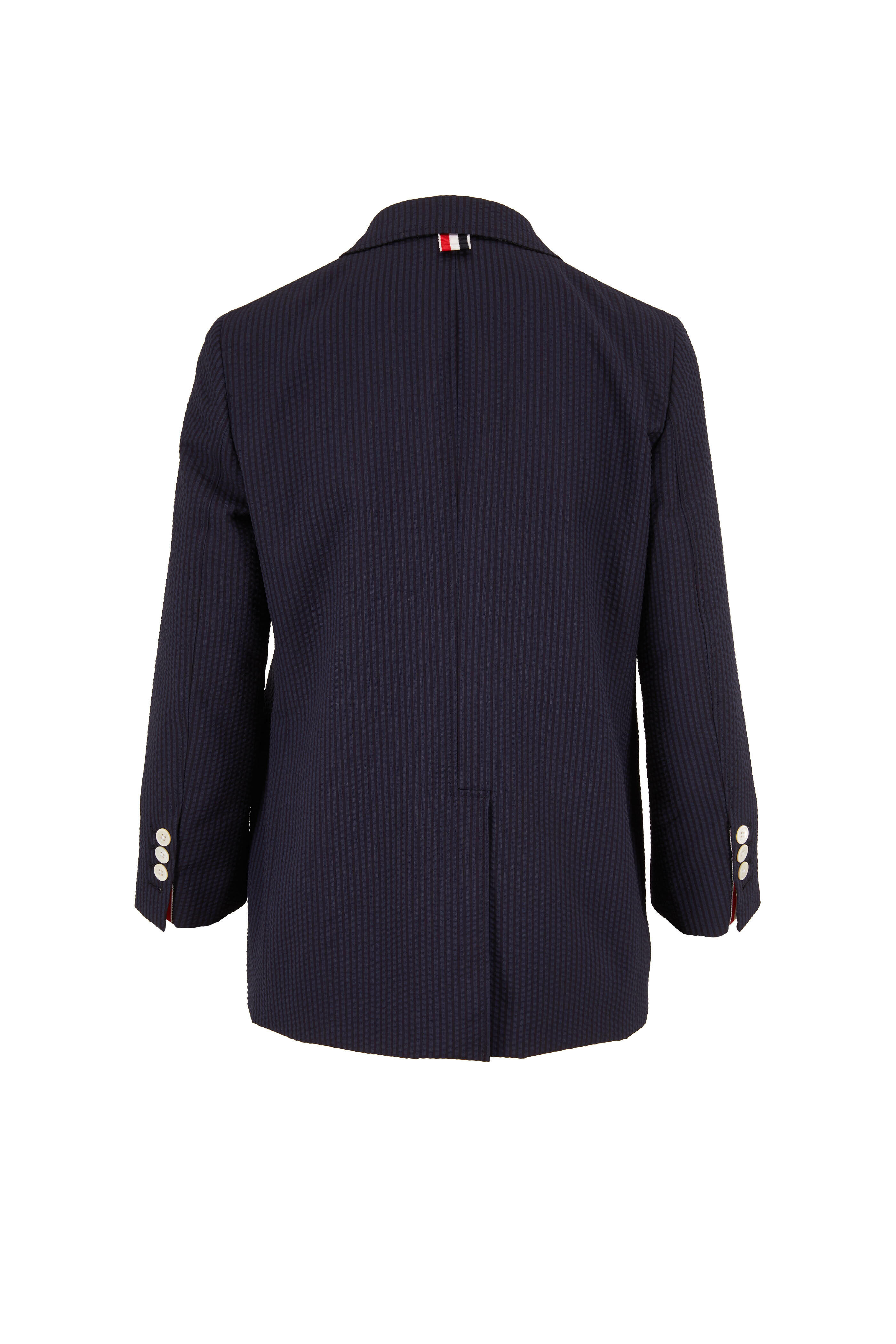 Thom Browne - Schoolboy Navy Wool Seersucker Jacket