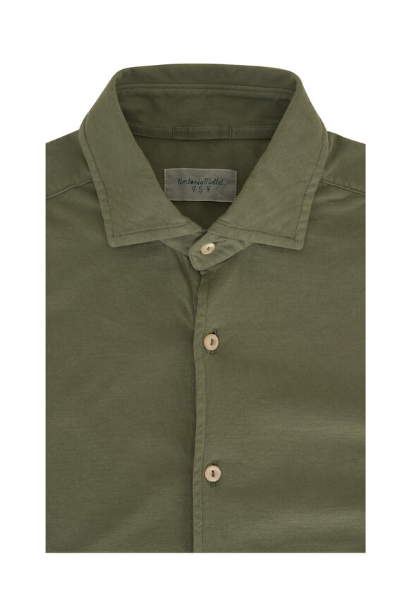 Tintoria Olive Cotton Sport Shirt 