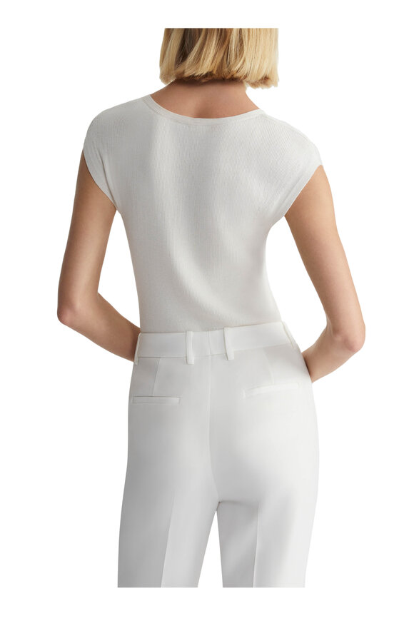 Lafayette 148 New York - Lafayette Cloud Ribbed Cap Sleeve Knit Top