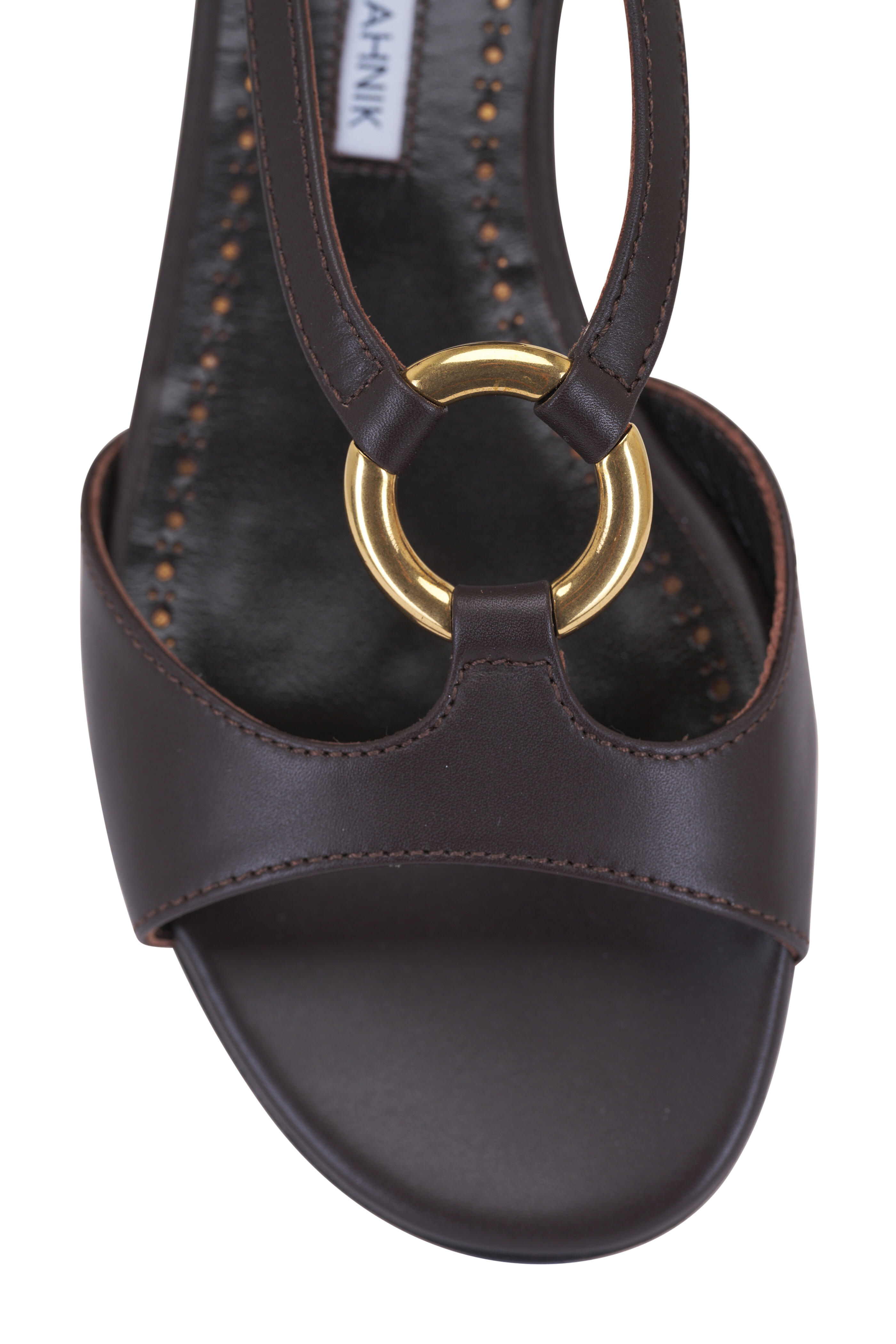 Manolo Blahnik - Theodo T-Strap Dark Brown Leather Sandal