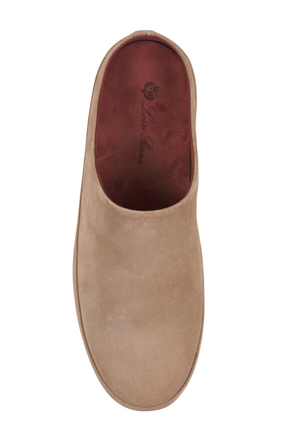 Loro Piana Tomori Walk Dark Birch Suede Mule - view 3