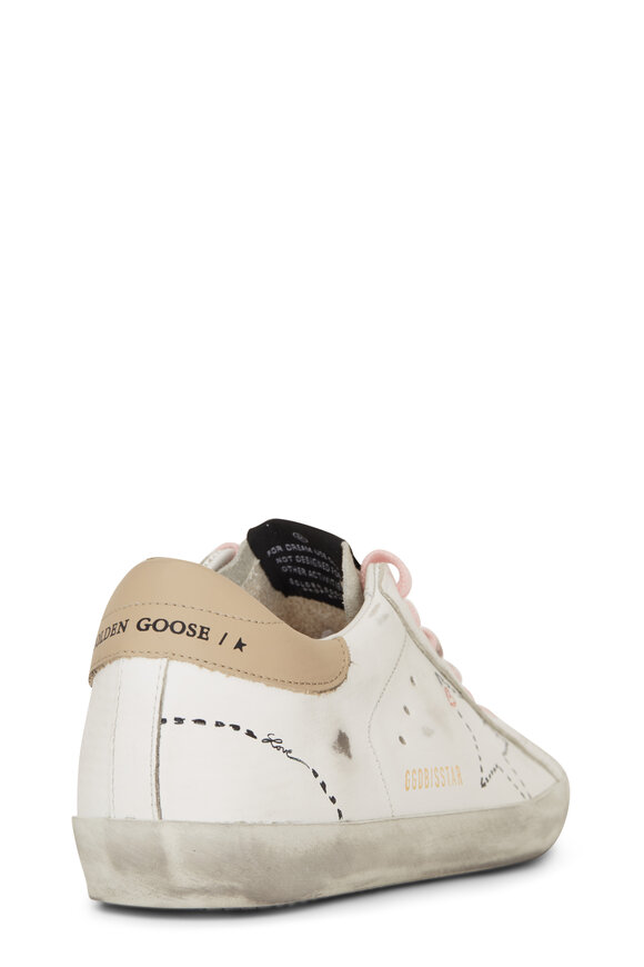 Golden Goose - Super-Star White Dot Star & Tan Heel Sneaker